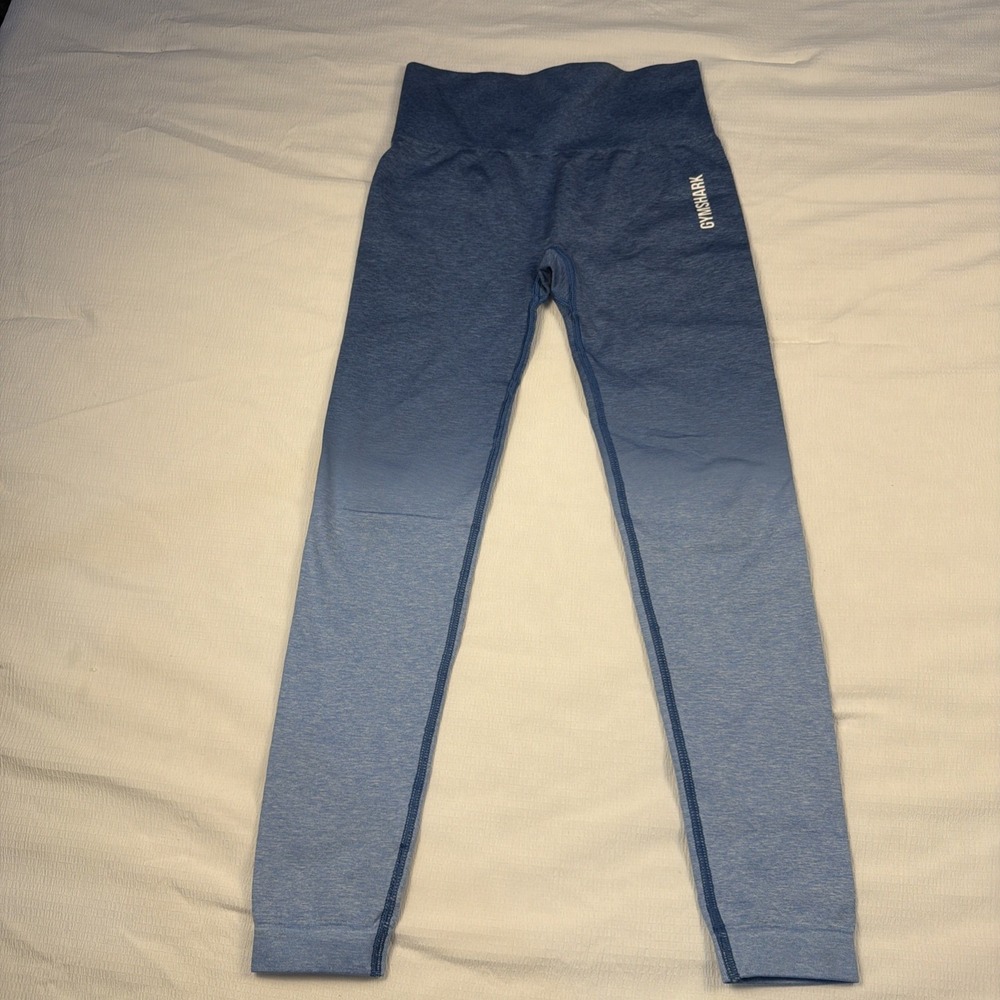 Gymshark Ombre Blue Seamless Leggings Womens Size S Workout Fitness‎